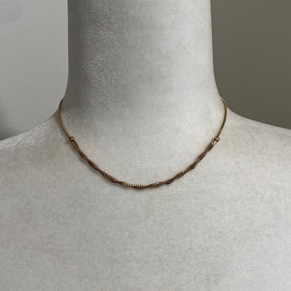 18K Gold Plated Box Chain Twisted Classic Necklace Vintage Feminine Bohemian - Picture 12 of 17